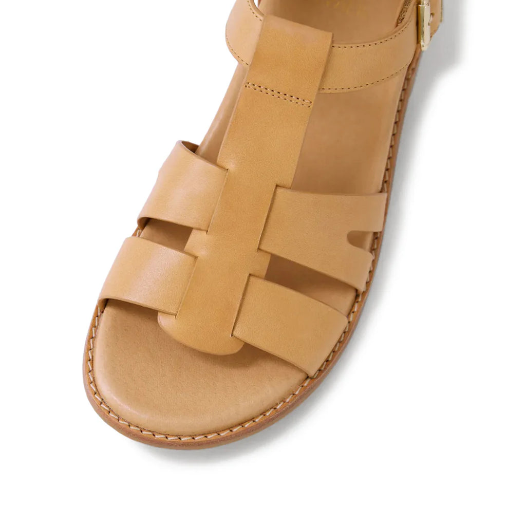 Jonston W Latte Leather Sandals