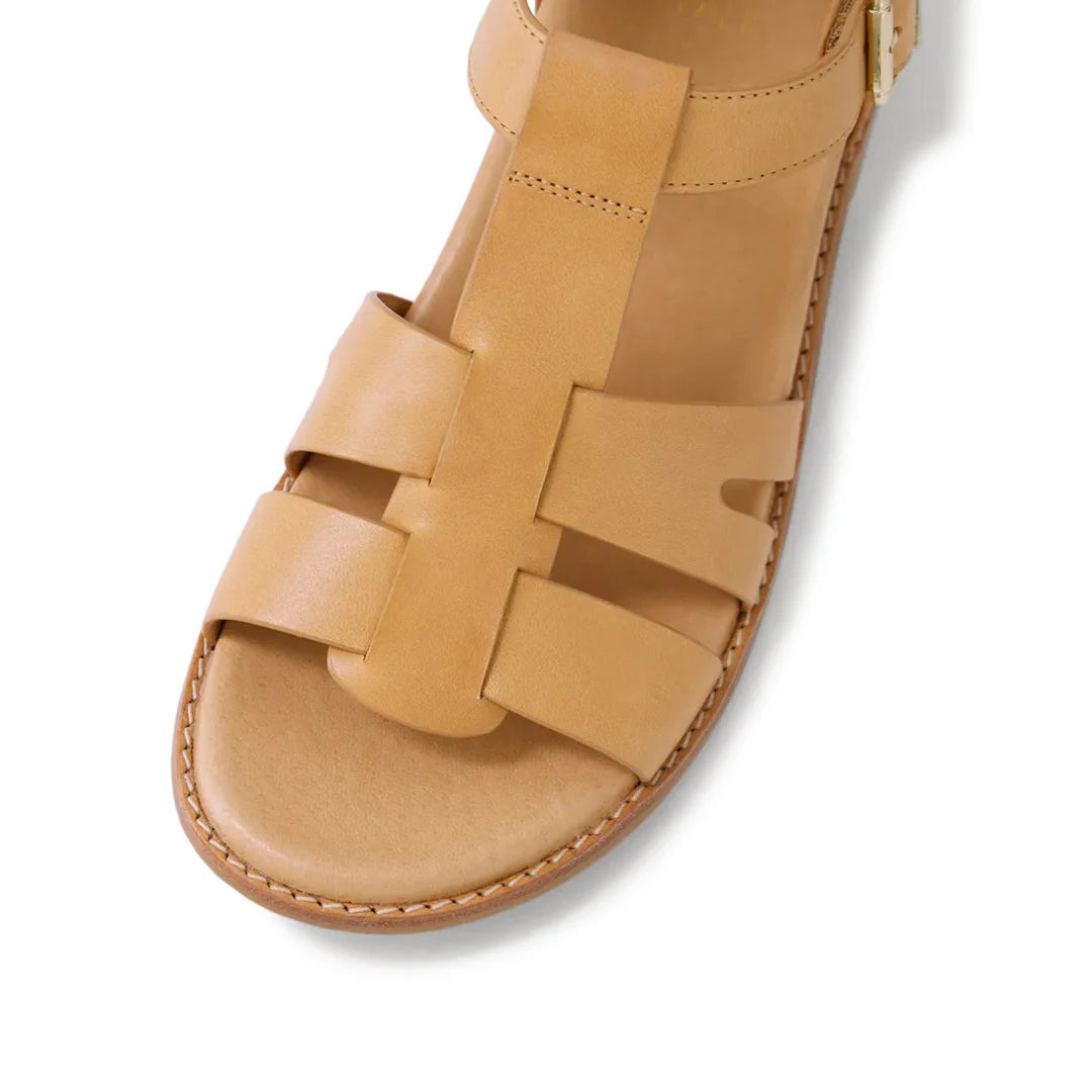 Jonston W Latte Leather Sandals