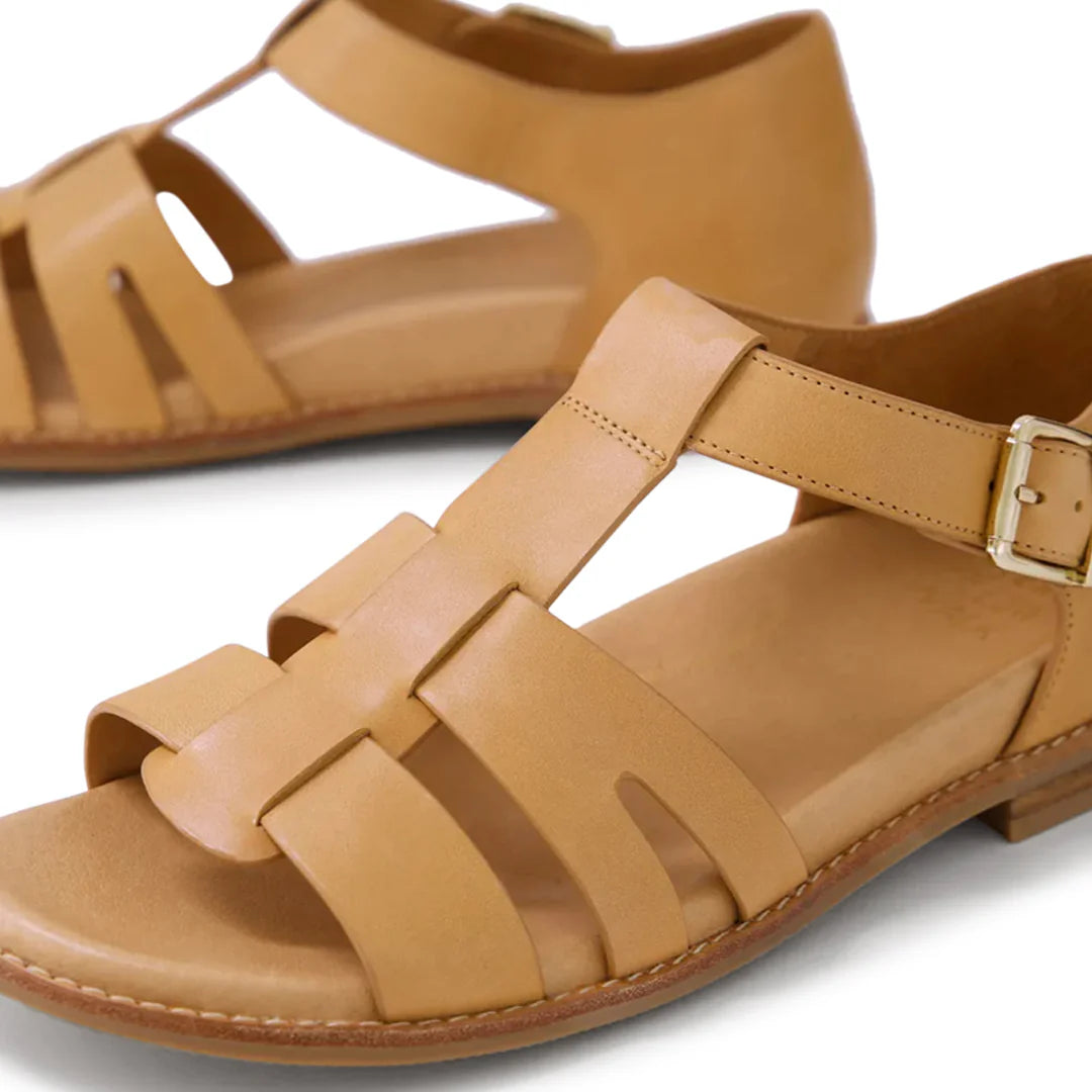 Jonston W Latte Leather Sandals