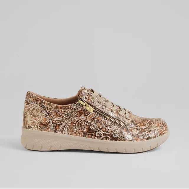 Solar Sneaker Choc and Gold Paisley