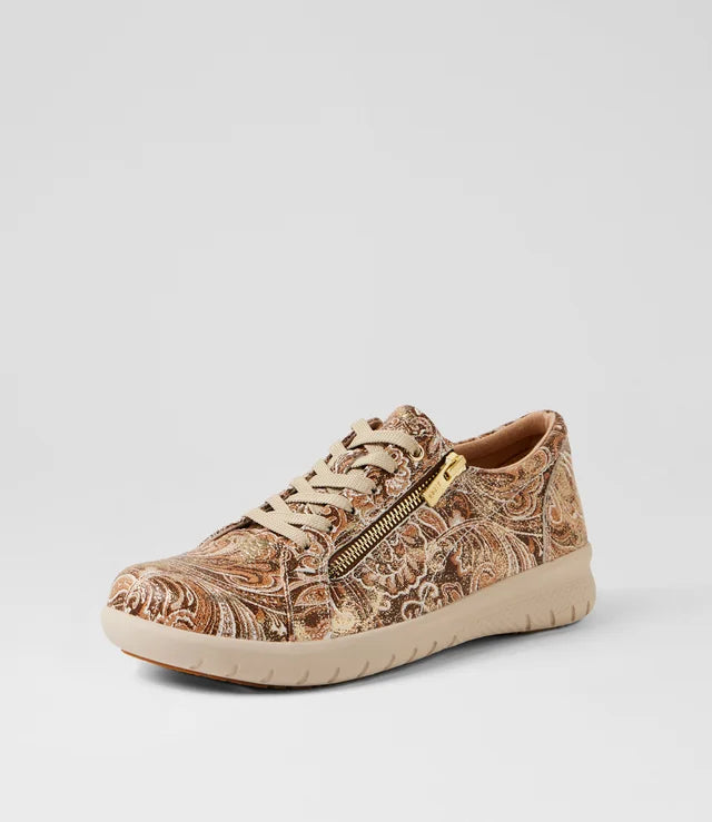 Solar Sneaker Choc and Gold Paisley