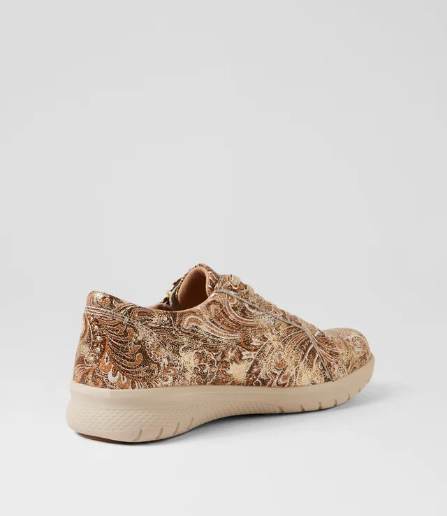 Solar Sneaker Choc and Gold Paisley
