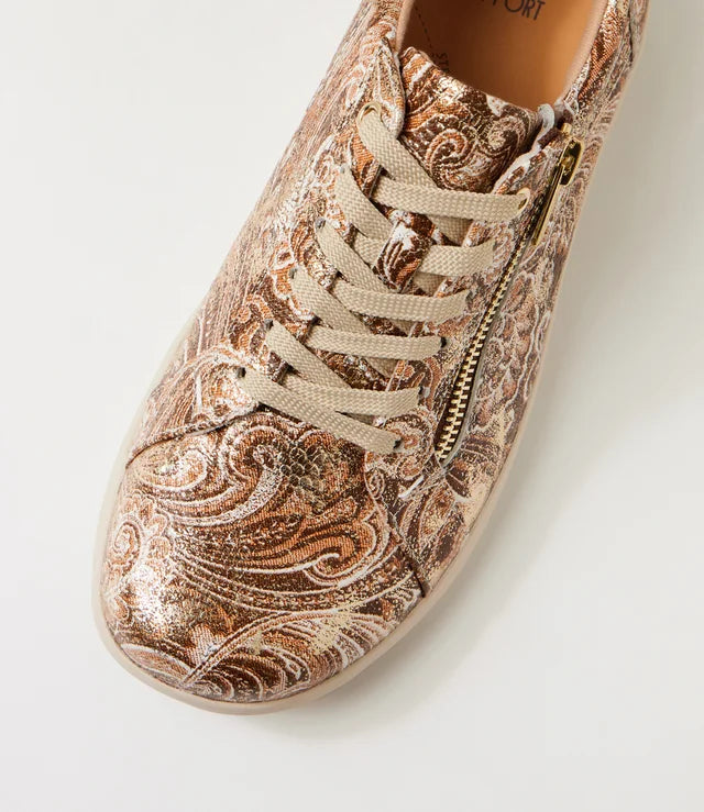Solar Sneaker Choc and Gold Paisley