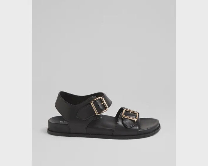 Hastice W Black Leather Sandals
