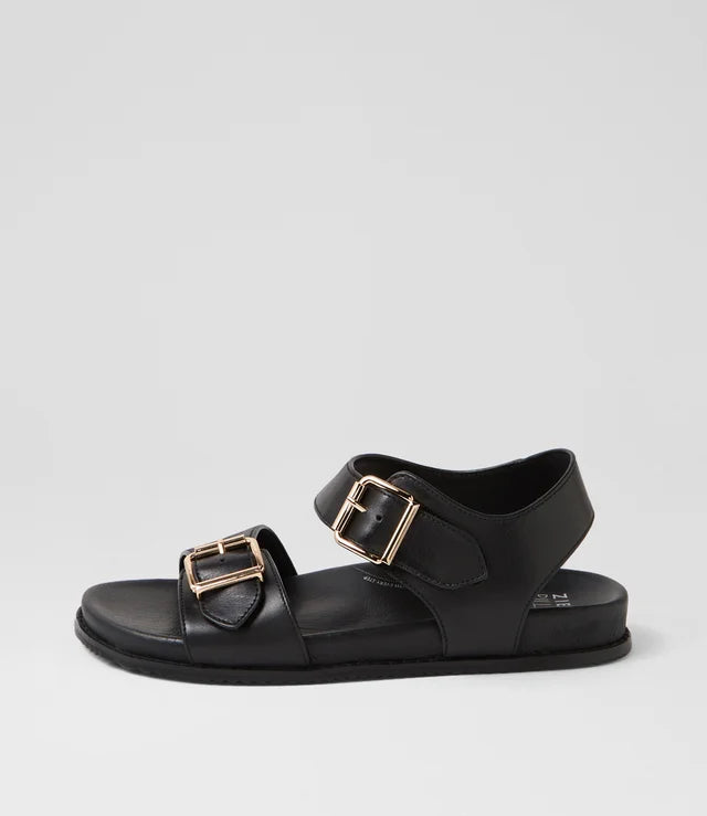 Hastice W Black Leather Sandals