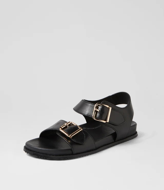 Hastice W Black Leather Sandals