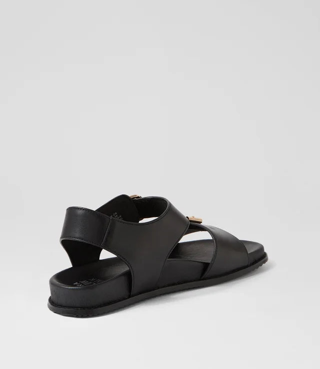 Hastice W Black Leather Sandals