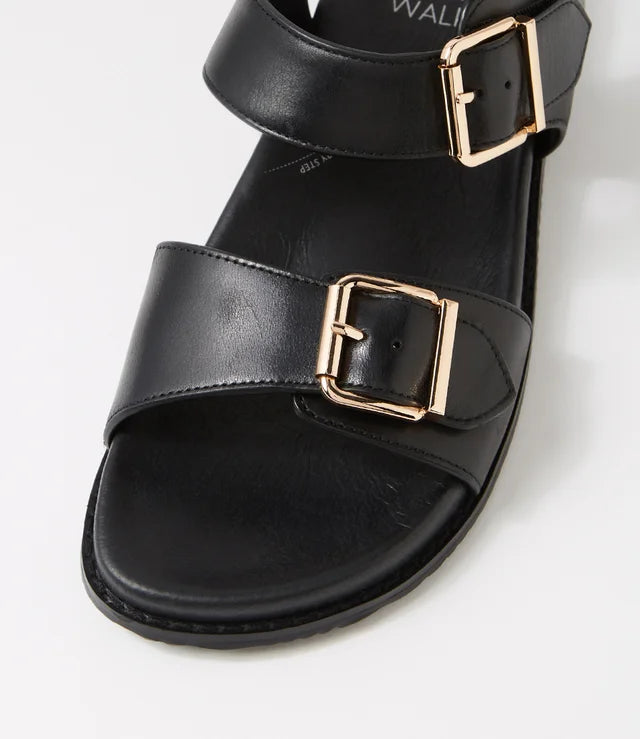 Hastice W Black Leather Sandals