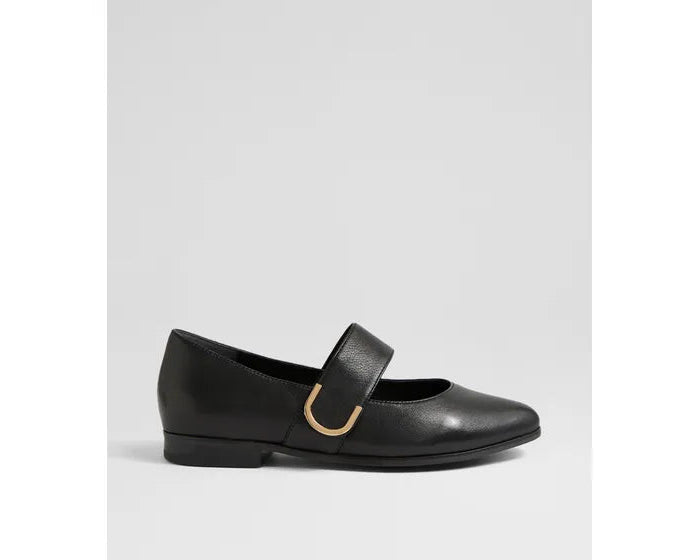 Okla Xf Leather Flat Shoes Black