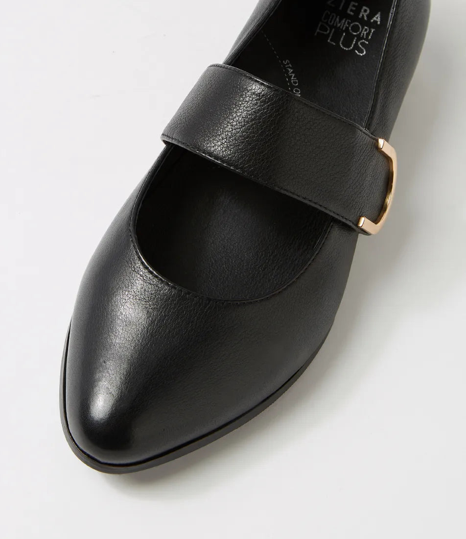 Okla Xf Leather Flat Shoes Black