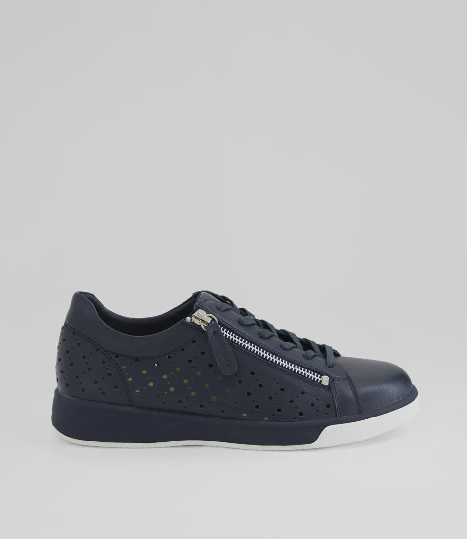 Aurie Xf Navy Leather Sneakers