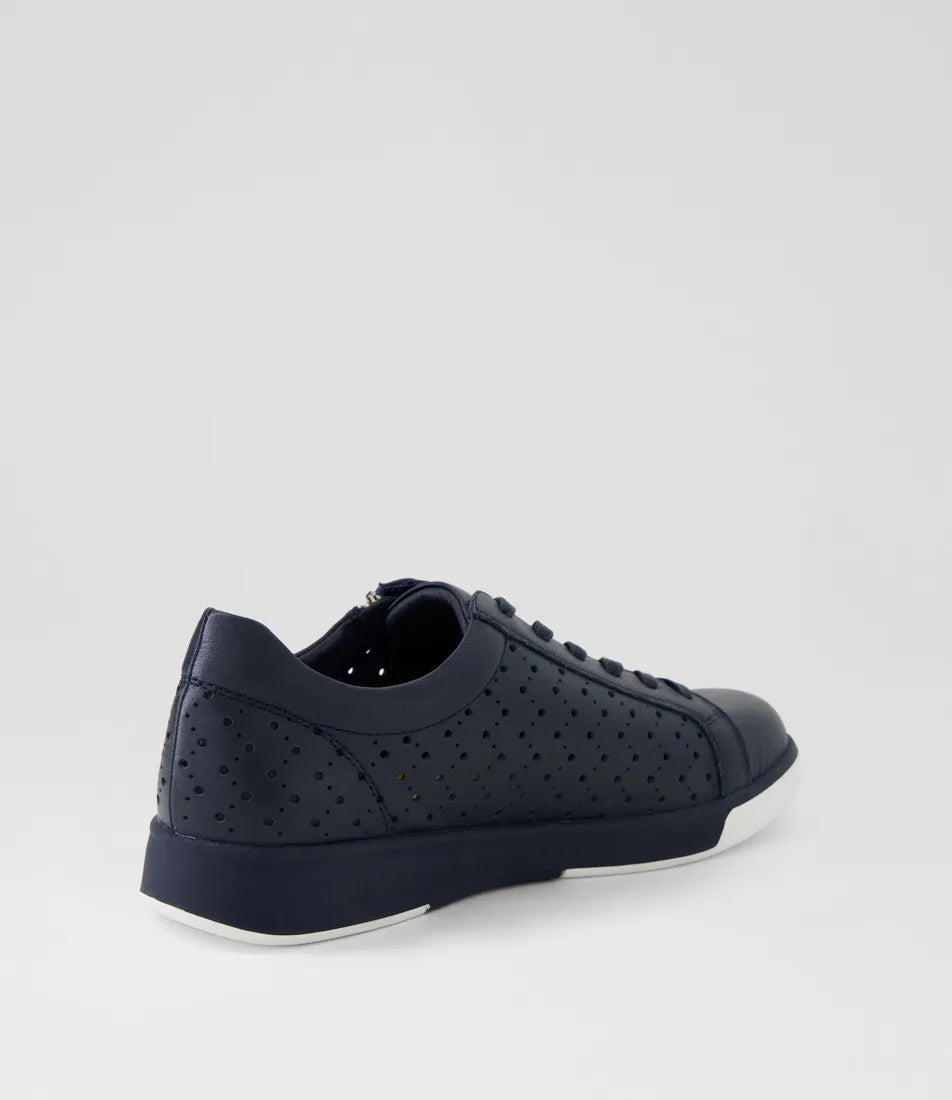 Aurie Xf Navy Leather Sneakers