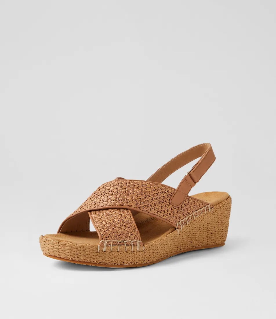 Koopy Xw Coffee Synthetic Raffia Sandals