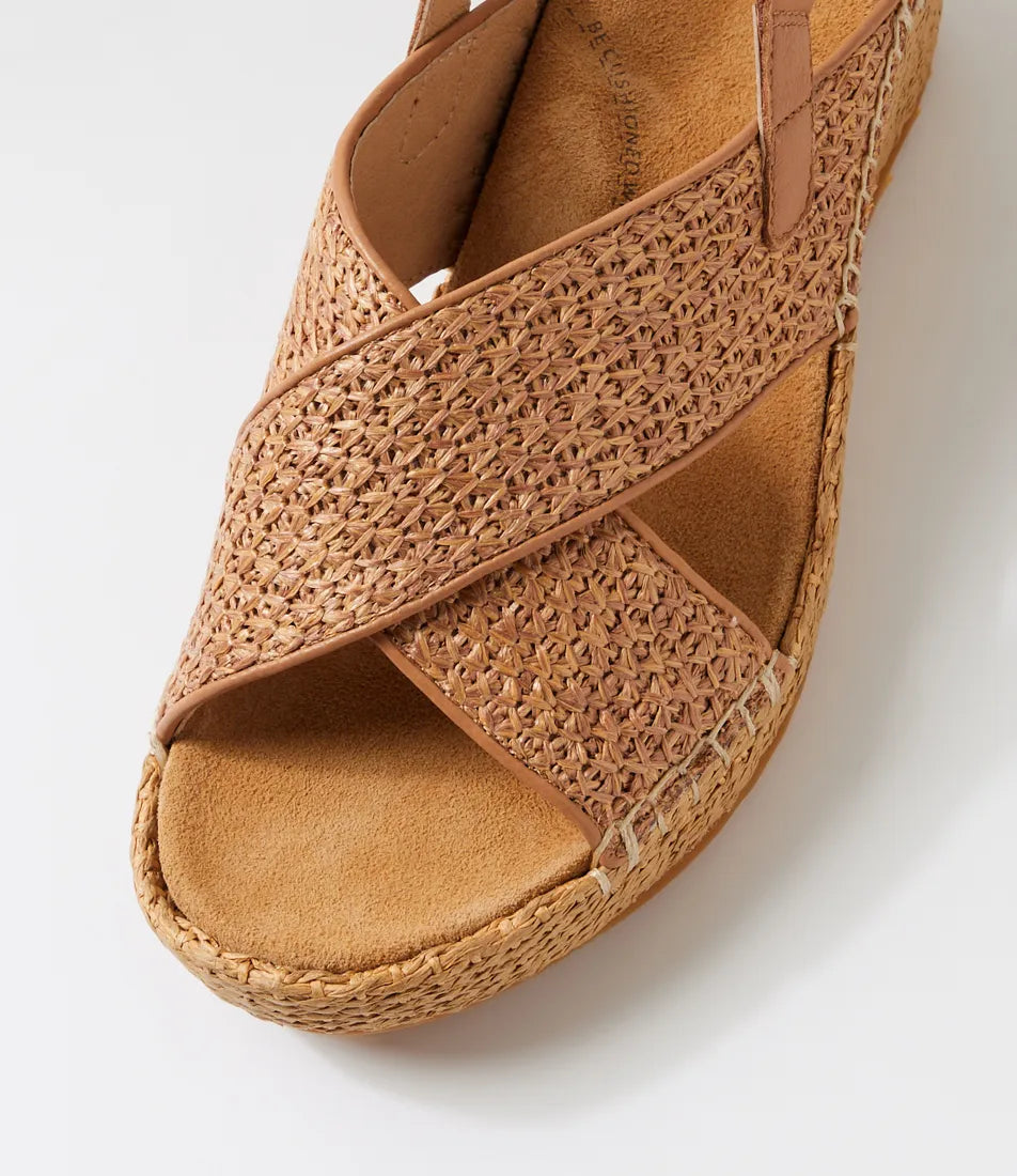 Koopy Xw Coffee Synthetic Raffia Sandals