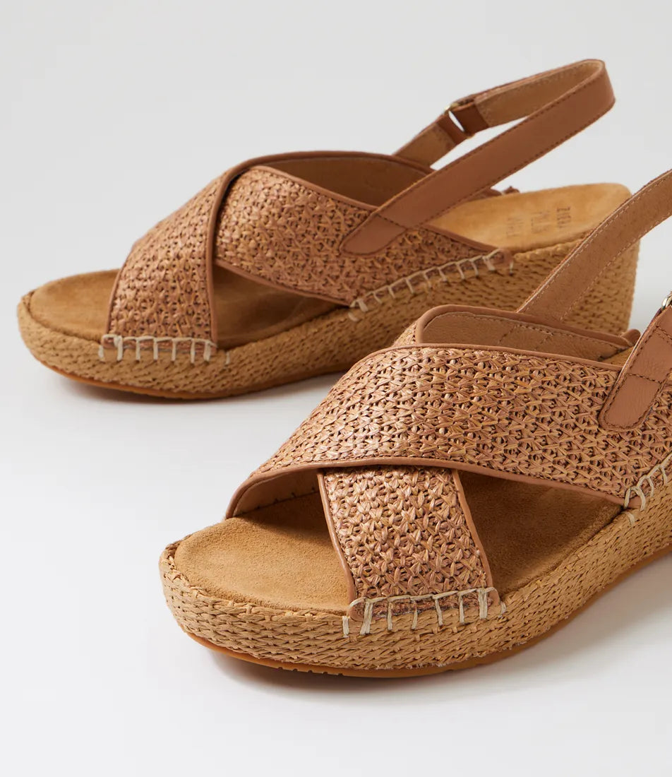 Koopy Xw Coffee Synthetic Raffia Sandals