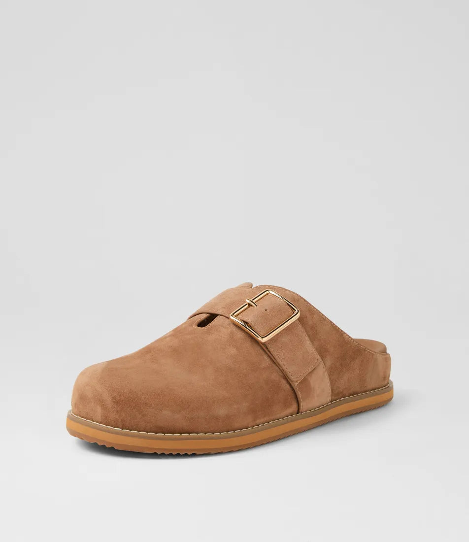 Moris2 W Coffee Natural Suede Flat Shoes