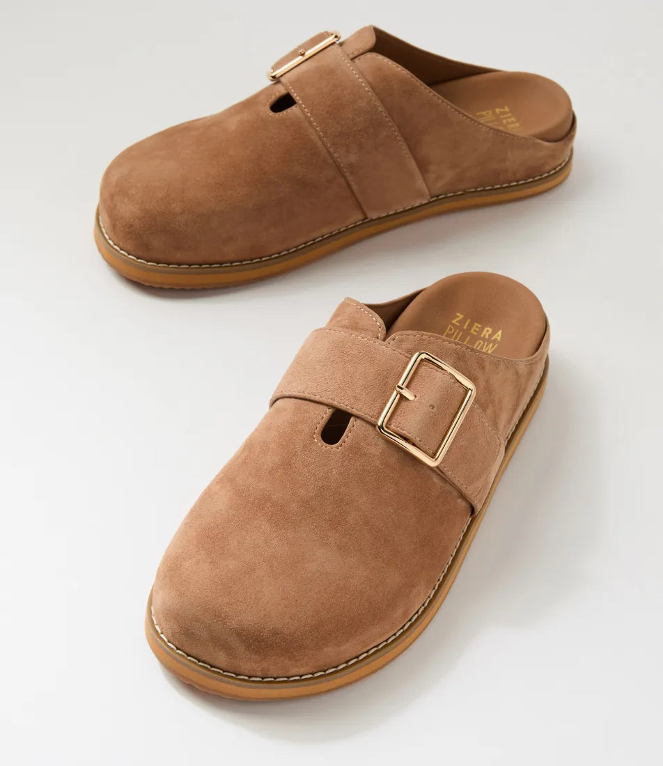 Moris2 W Coffee Natural Suede Flat Shoes