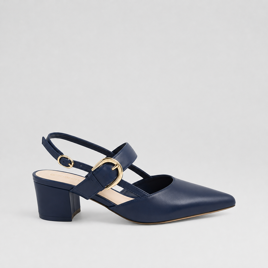 Asten Block Heel Navy