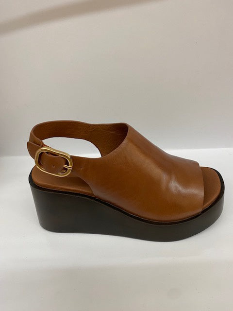 Ibba Platform Wedged Heel Chocolate
