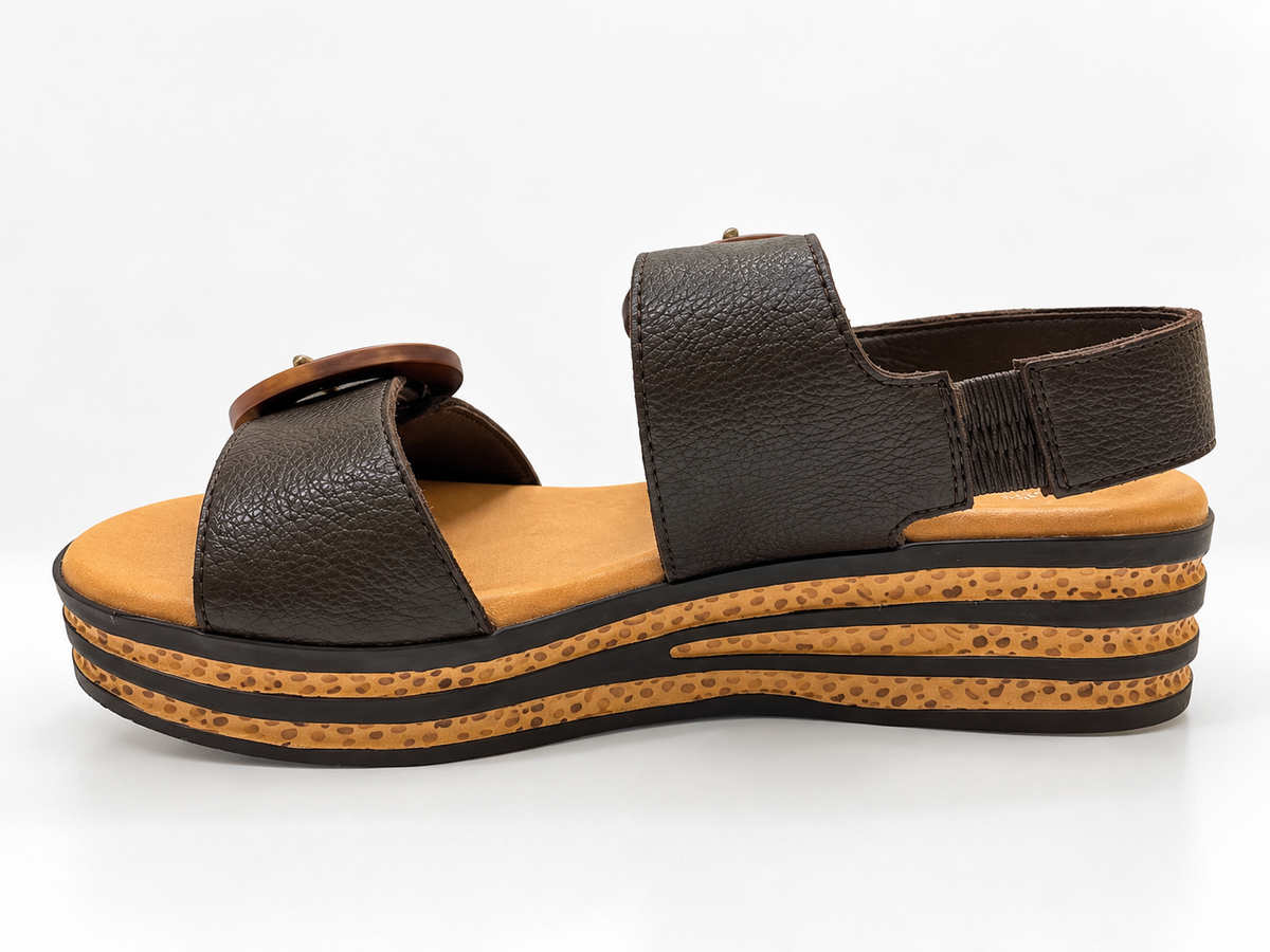 Caswell Chocolate Leather Sandals