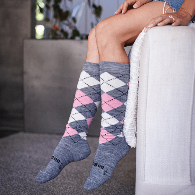 Merino Wool Knee High Socks Dapple Grey