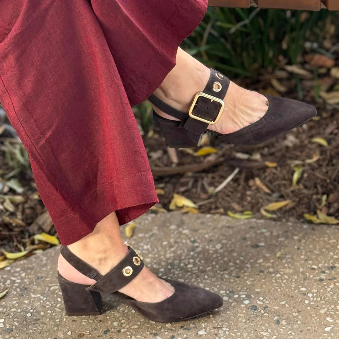 Magaly Chocolate Sude Heels