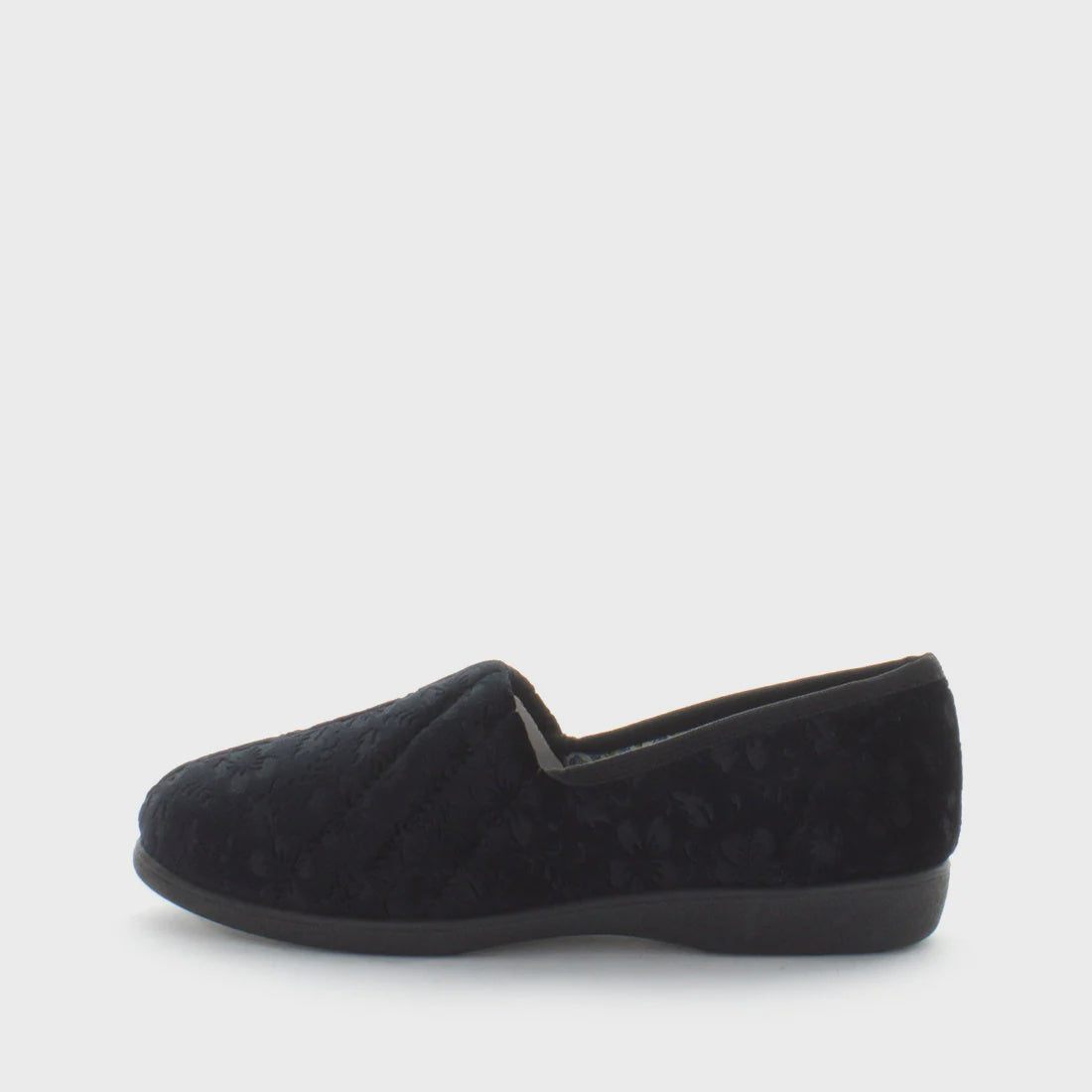 Ethany Slipper Black Embossed