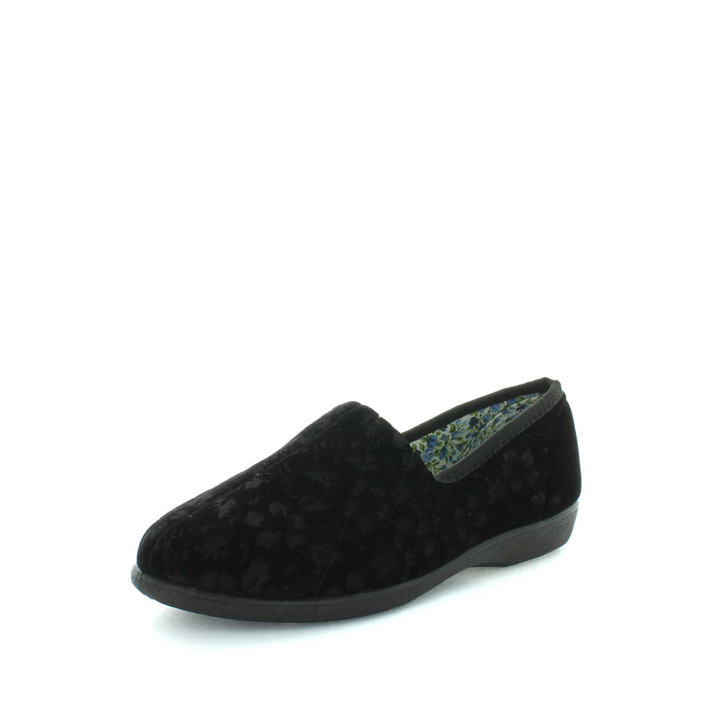 Ethany Slipper Black Embossed