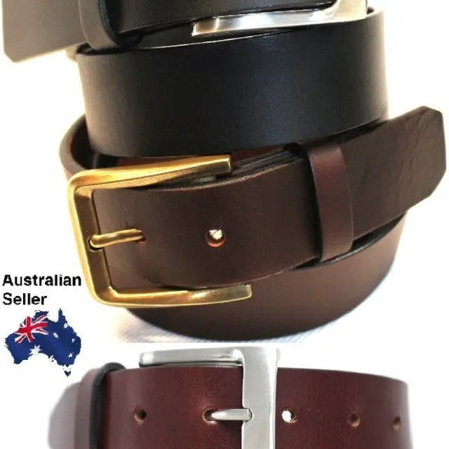 Full Grain Cow Hide Leather Belt Black