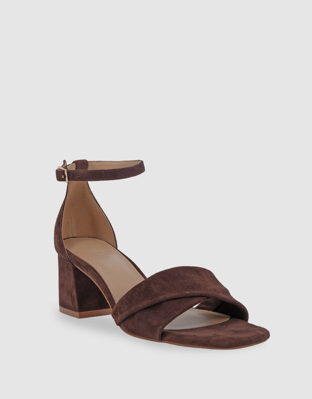 Britt Heel Suede Chocolate