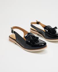 Pella Slingback Black Patent