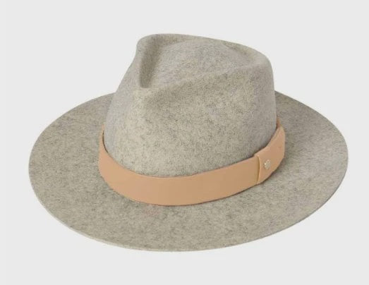 Cara Wide Brim Fedora Grey