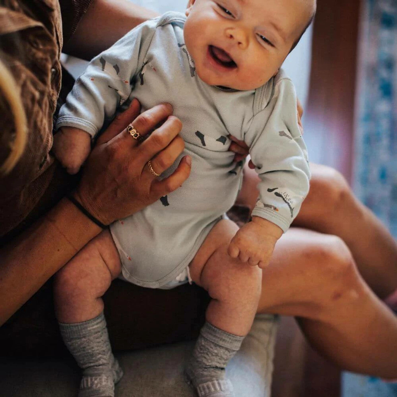 Lamington Merino Baby Crew Socks NB-5 Months  Bunny Grey