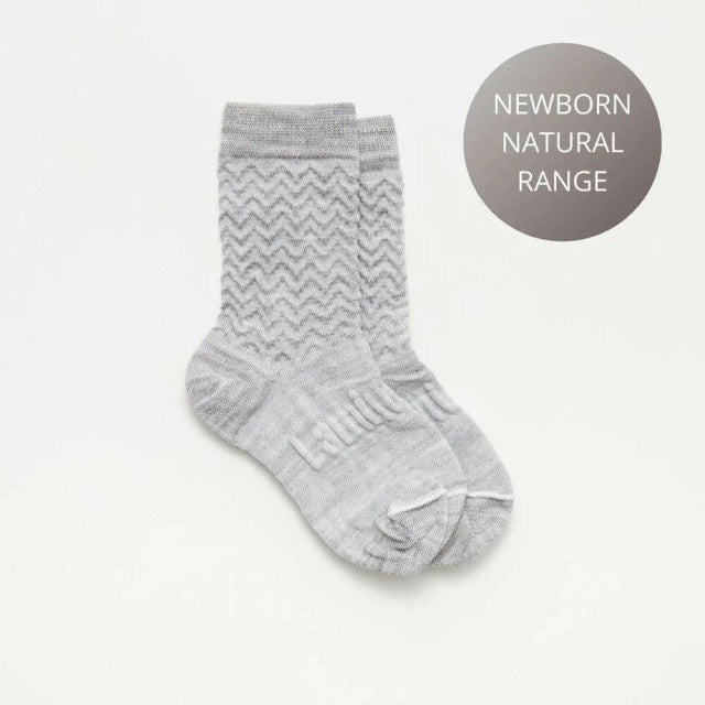 Lamington Merino Baby Crew Socks NB-5 Months  Bunny Grey