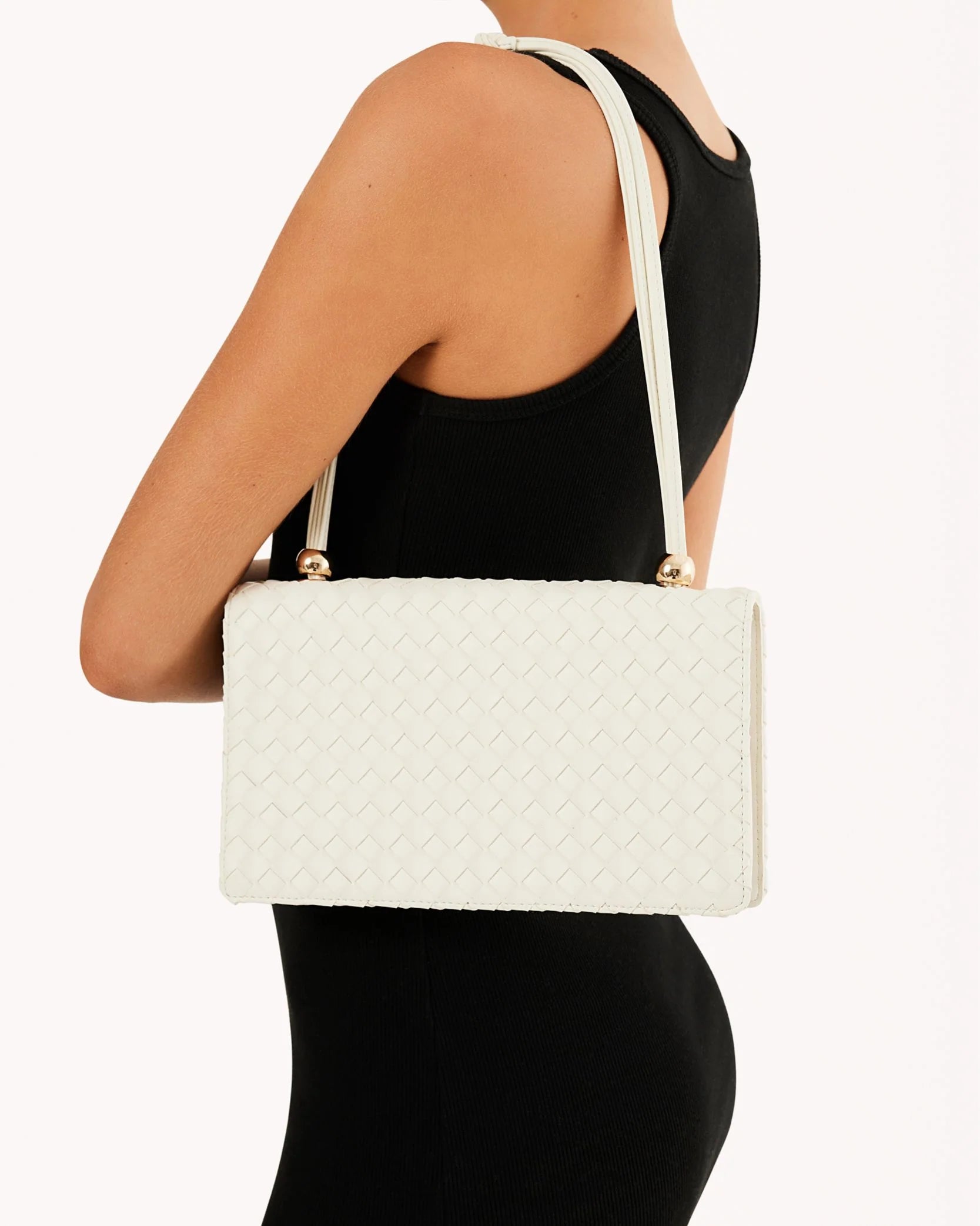 Mina Shoulder Bag Woven Bone