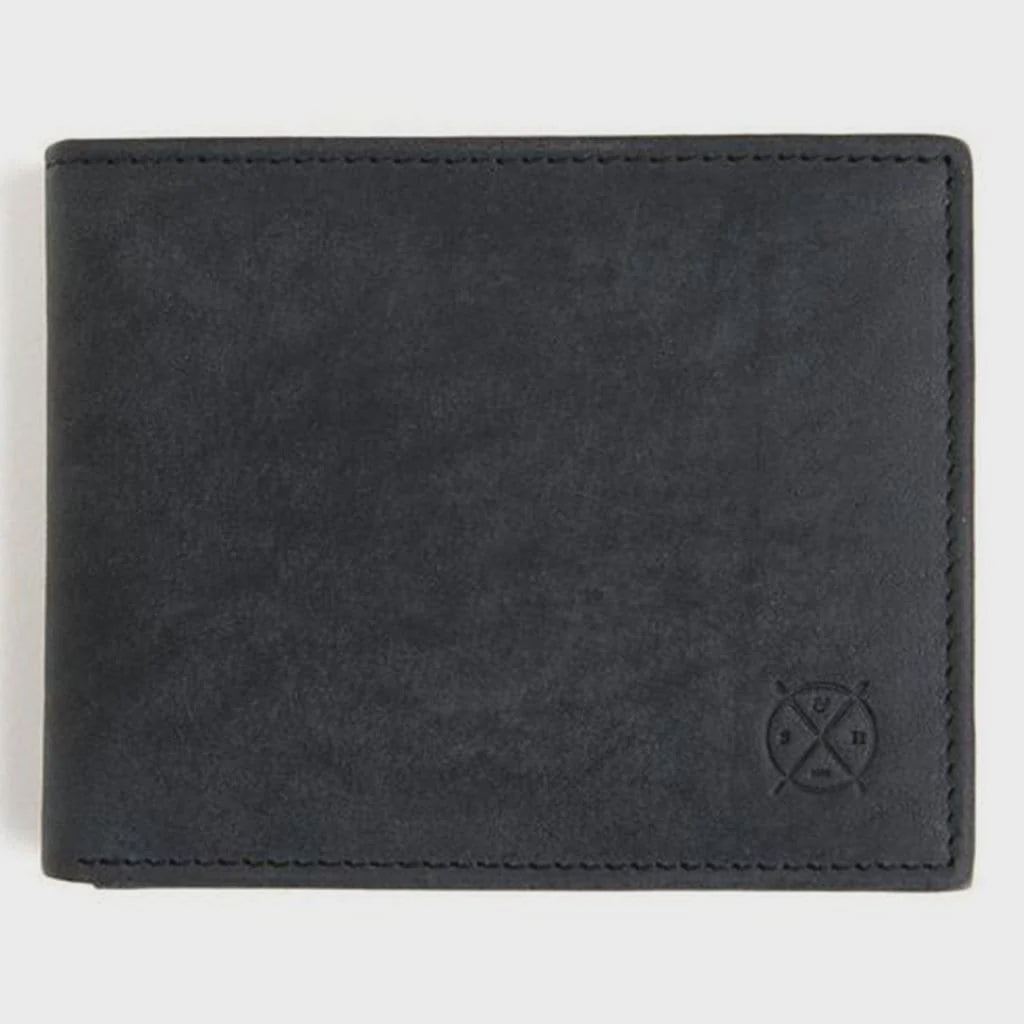 George Leather Wallet  Steel /Black
