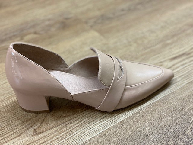 Arni Patent Closed Toe Block Heel Cafe (nude)