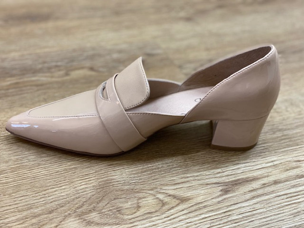 Arni Patent Closed Toe Block Heel Cafe (nude)