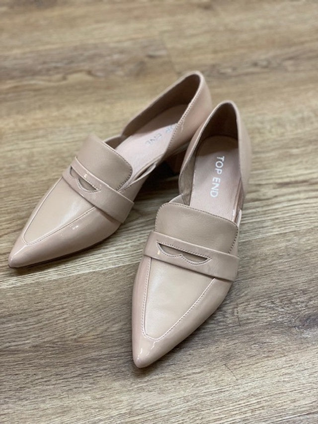 Arni Patent Closed Toe Block Heel Cafe (nude)