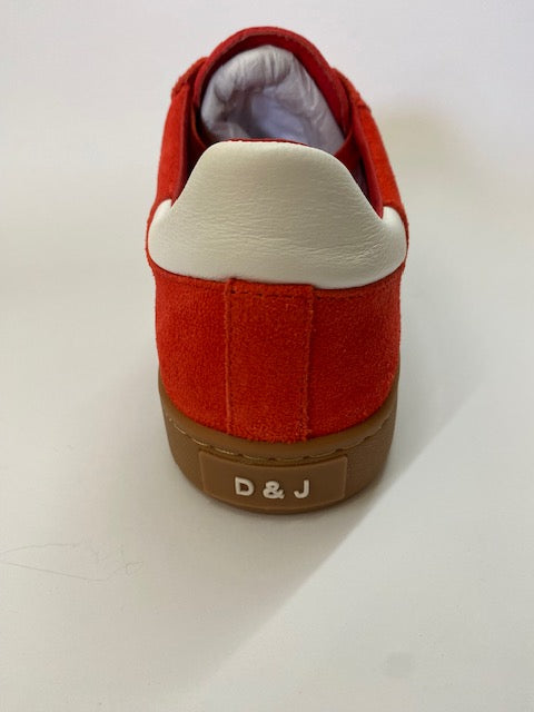 Hanni Leather Suede Sneakers Tomato/ White