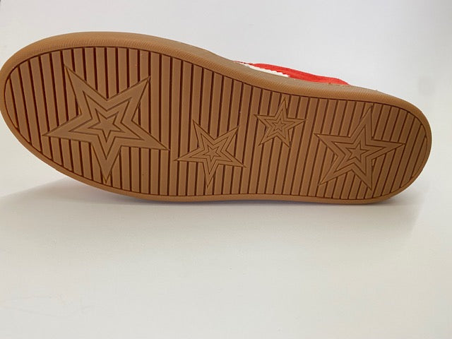 Hanni Leather Suede Sneakers Tomato/ White