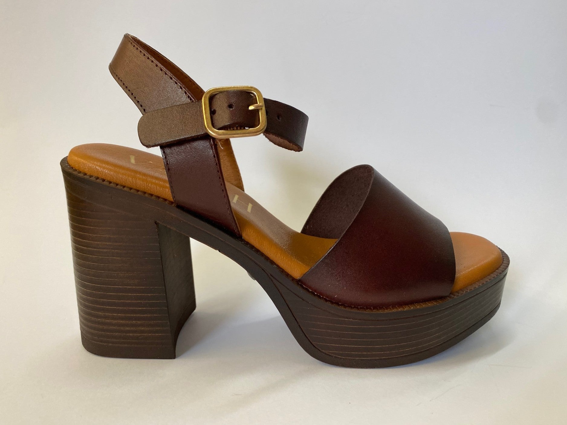 Jess Leather Sandal Caoba