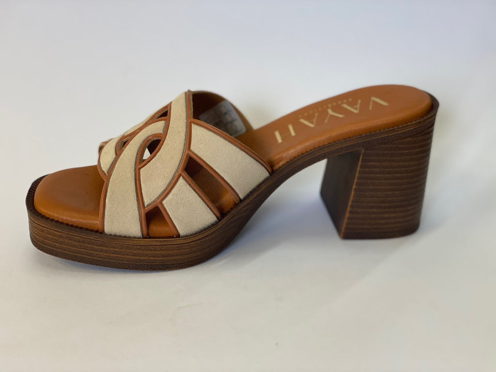 Alicia Block Heel Beige Suede