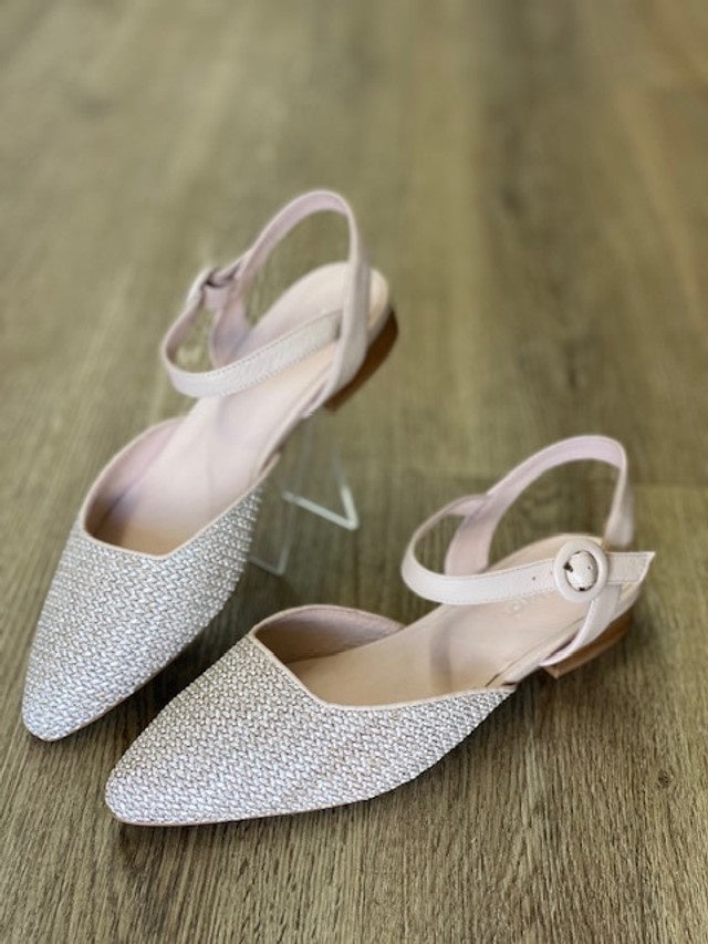 Drias Flat Woven Sandal Taupe/ Nude