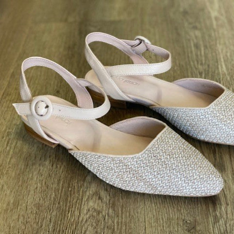 Drias Flat Woven Sandal Taupe/ Nude
