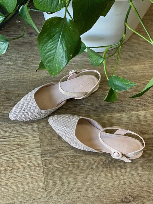 Drias Flat Woven Sandal Taupe/ Nude