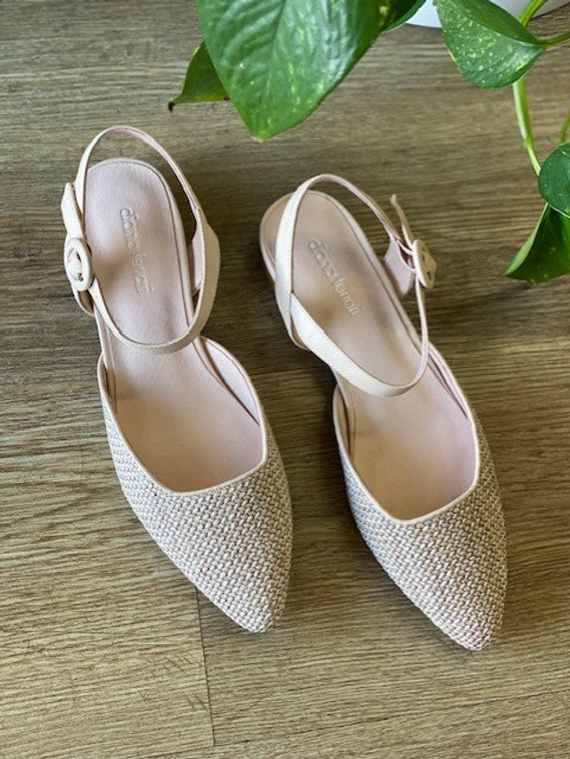 Drias Flat Woven Sandal Taupe/ Nude