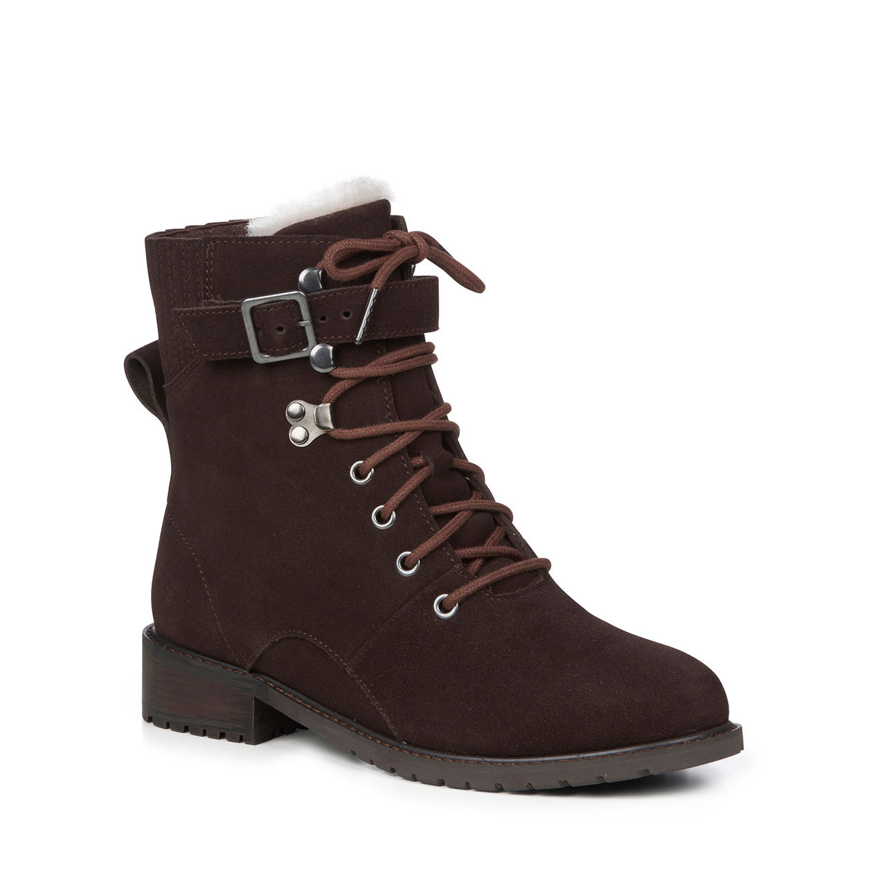Cassab Suede Lace up Boot Chocolate