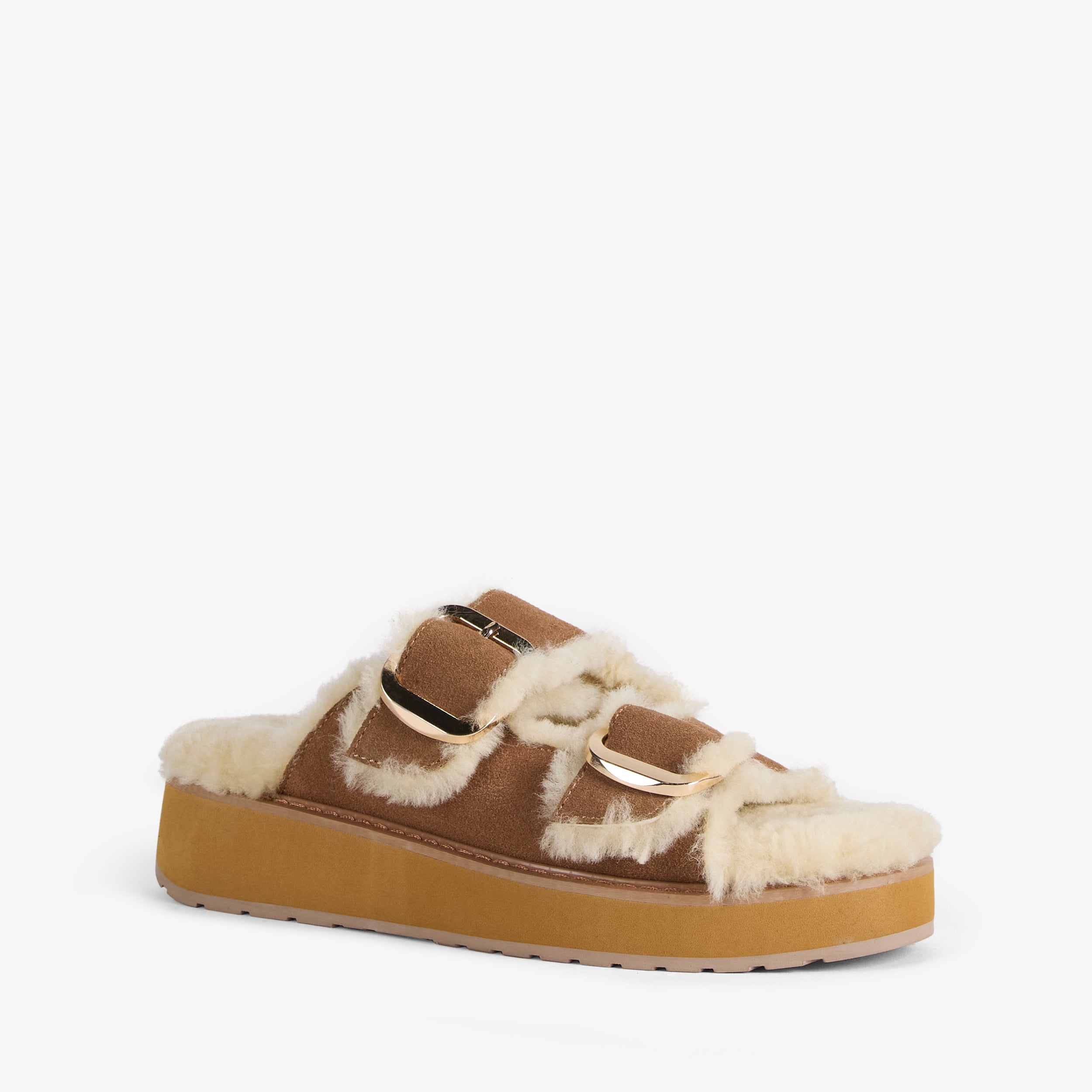 Cabello Sheepskin Slide Chestnut