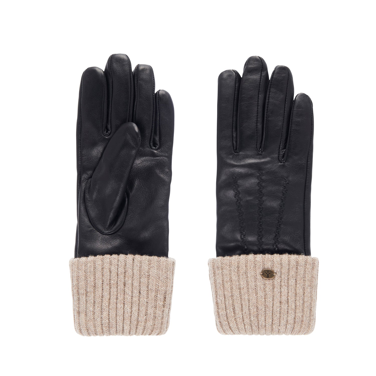 Loch Leather Gloves Black/ Natural